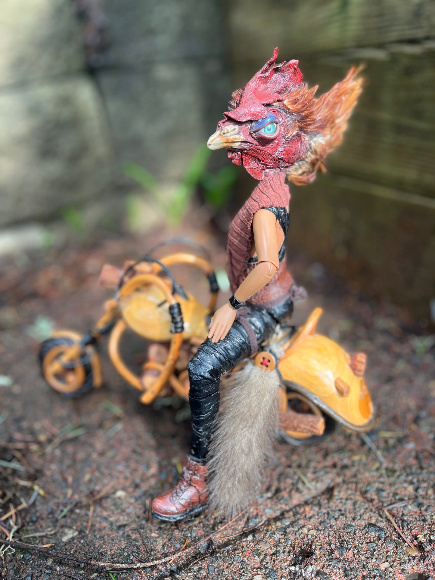 Biker chick red