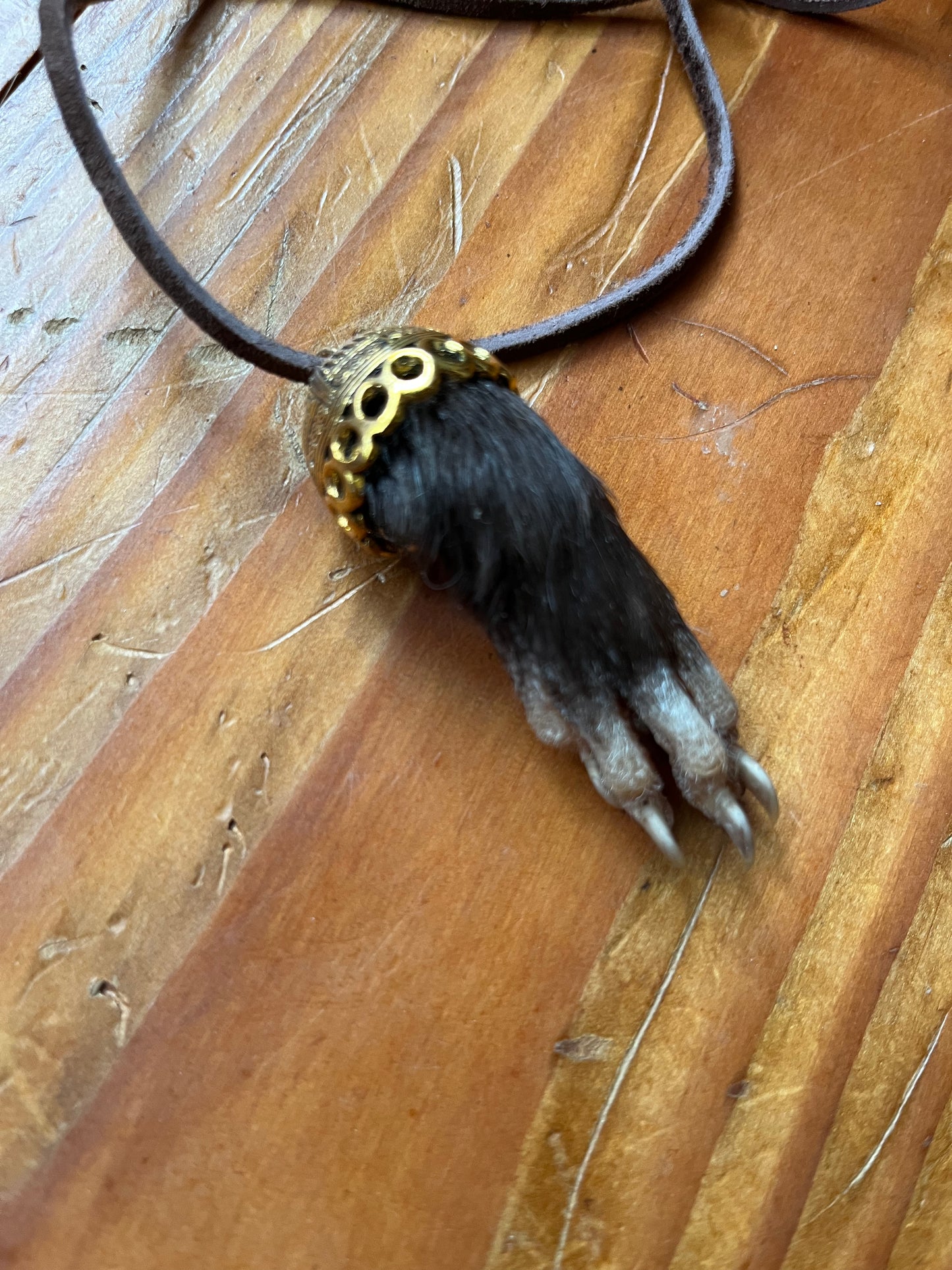 Raccoon paw necklace