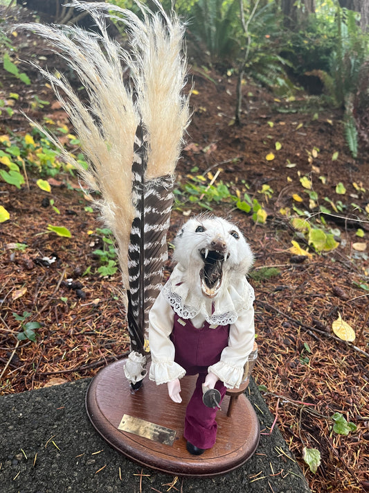 Victorian oppossum with knife