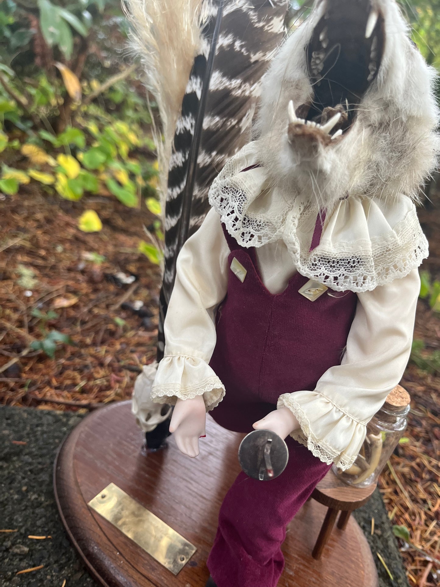 Victorian oppossum with knife