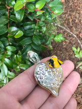 Honeycomb heart pendant with bee